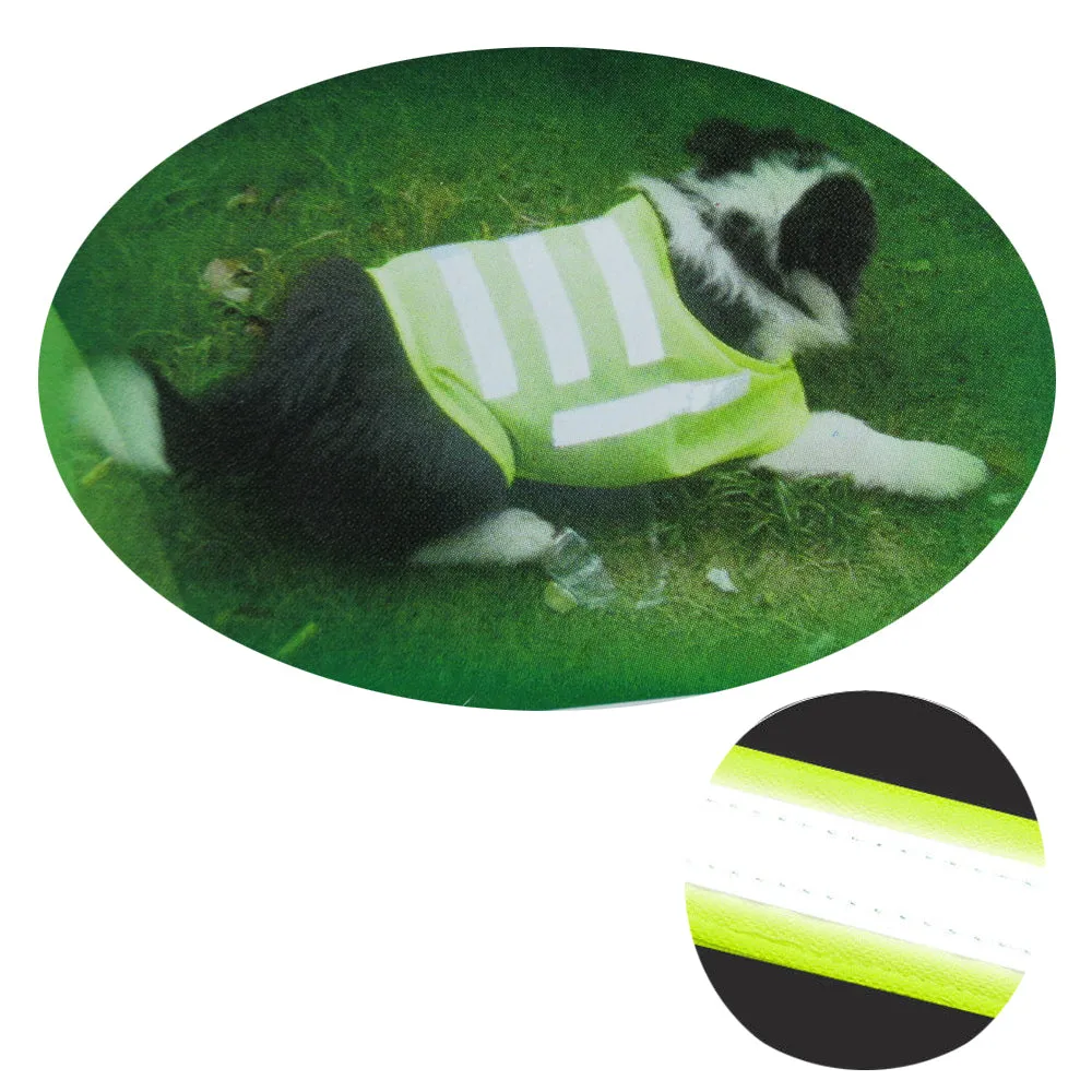 1 Safety Pet Dog Cat Reflective Vest Yellow Adjustable Strap Soft Mesh Walk Hunt