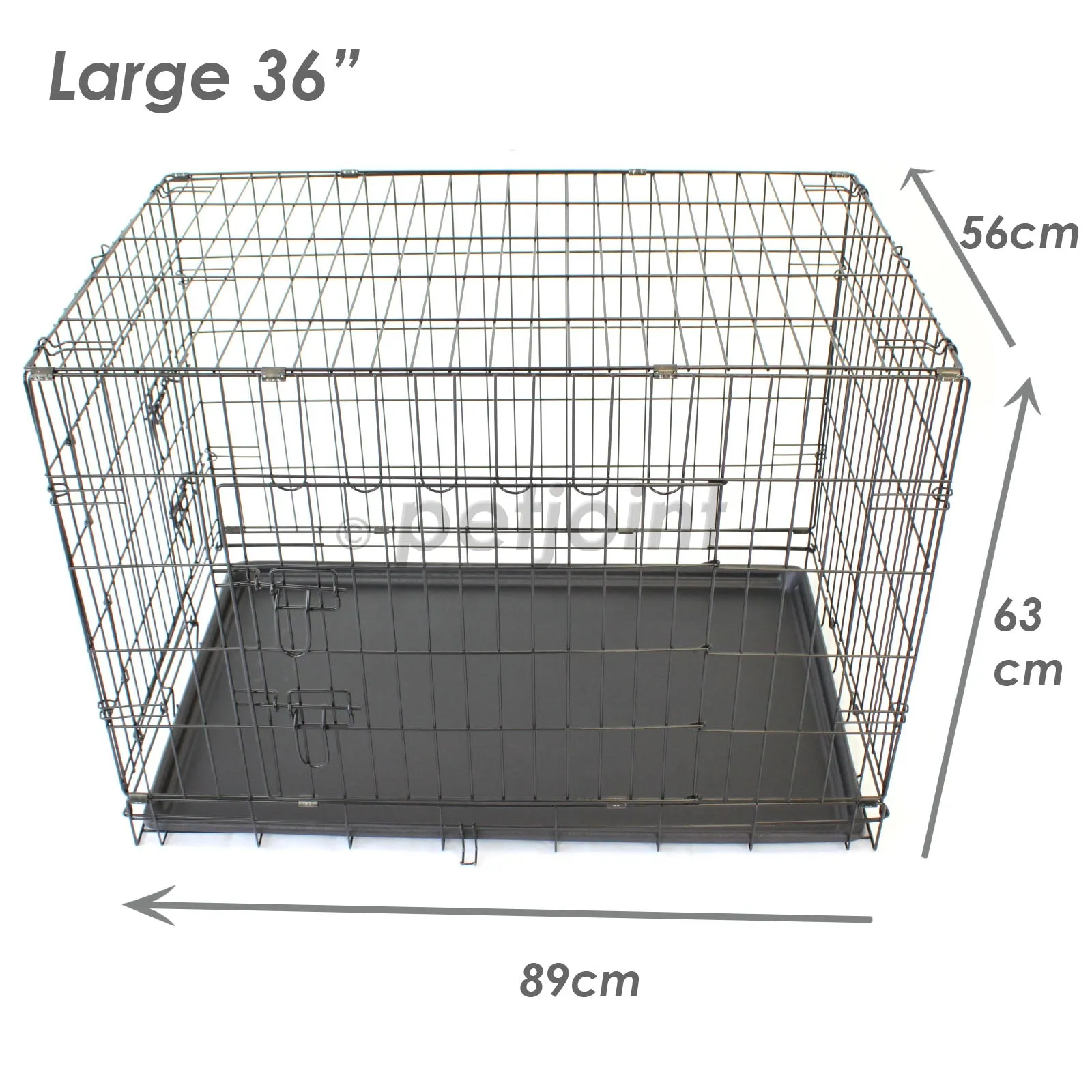 36" Large Dog Crate Metal Cage Kennel House Training Puppy Cat Rabbit