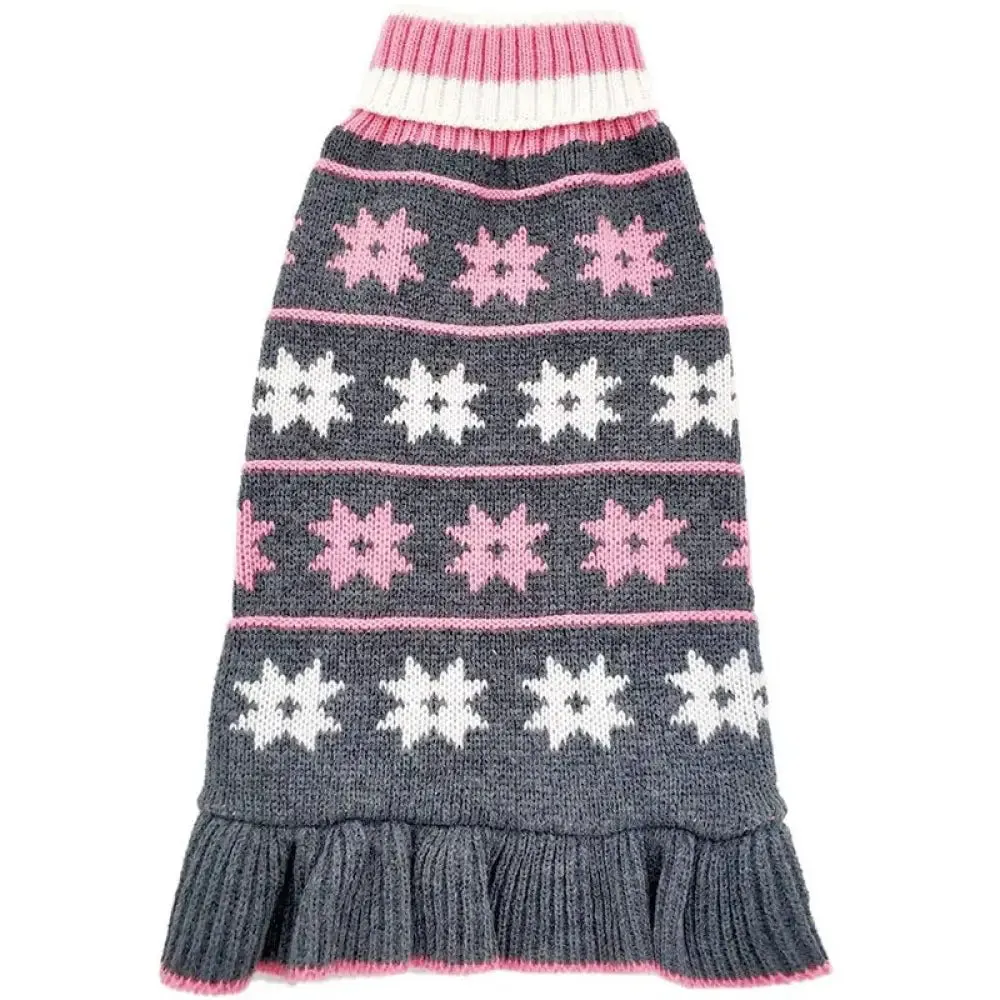 Autumn Winter Warm Cute Cosy Turtleneck Pullover Sweater Dress for Dogs