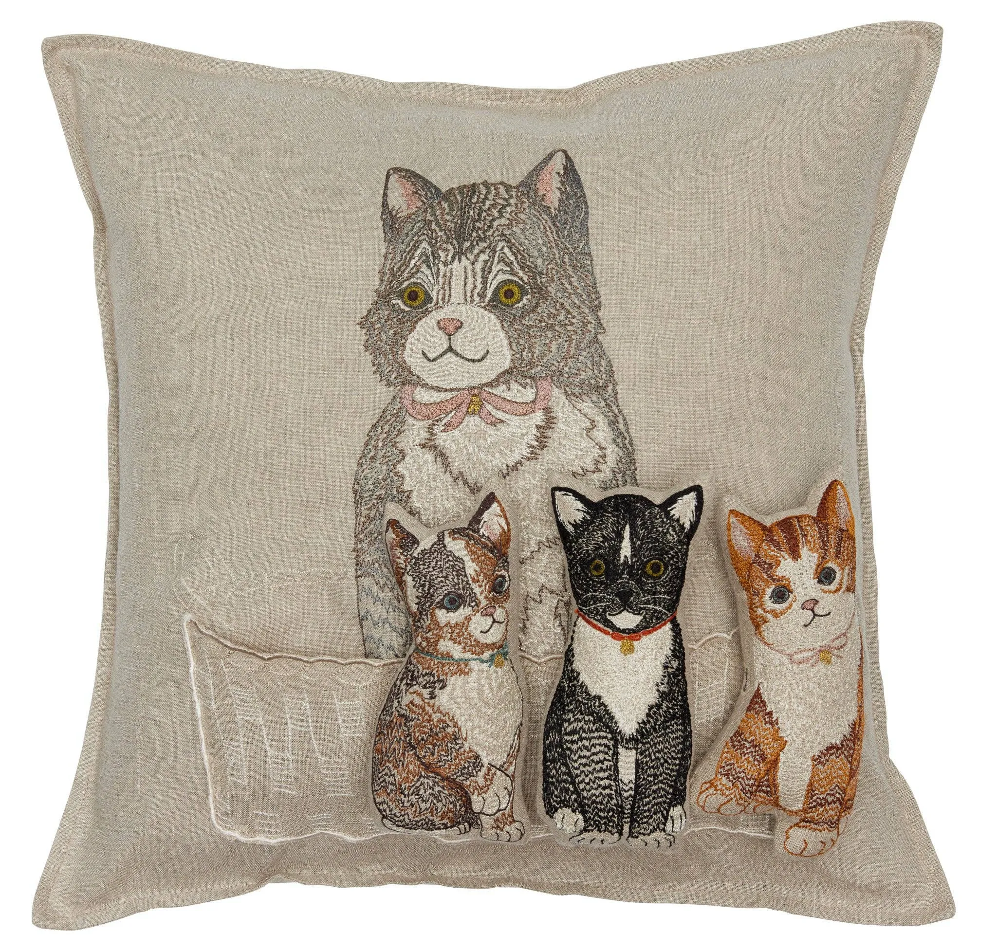 Basket of Kittens Pocket Pillow: Pillow Cover with Insert