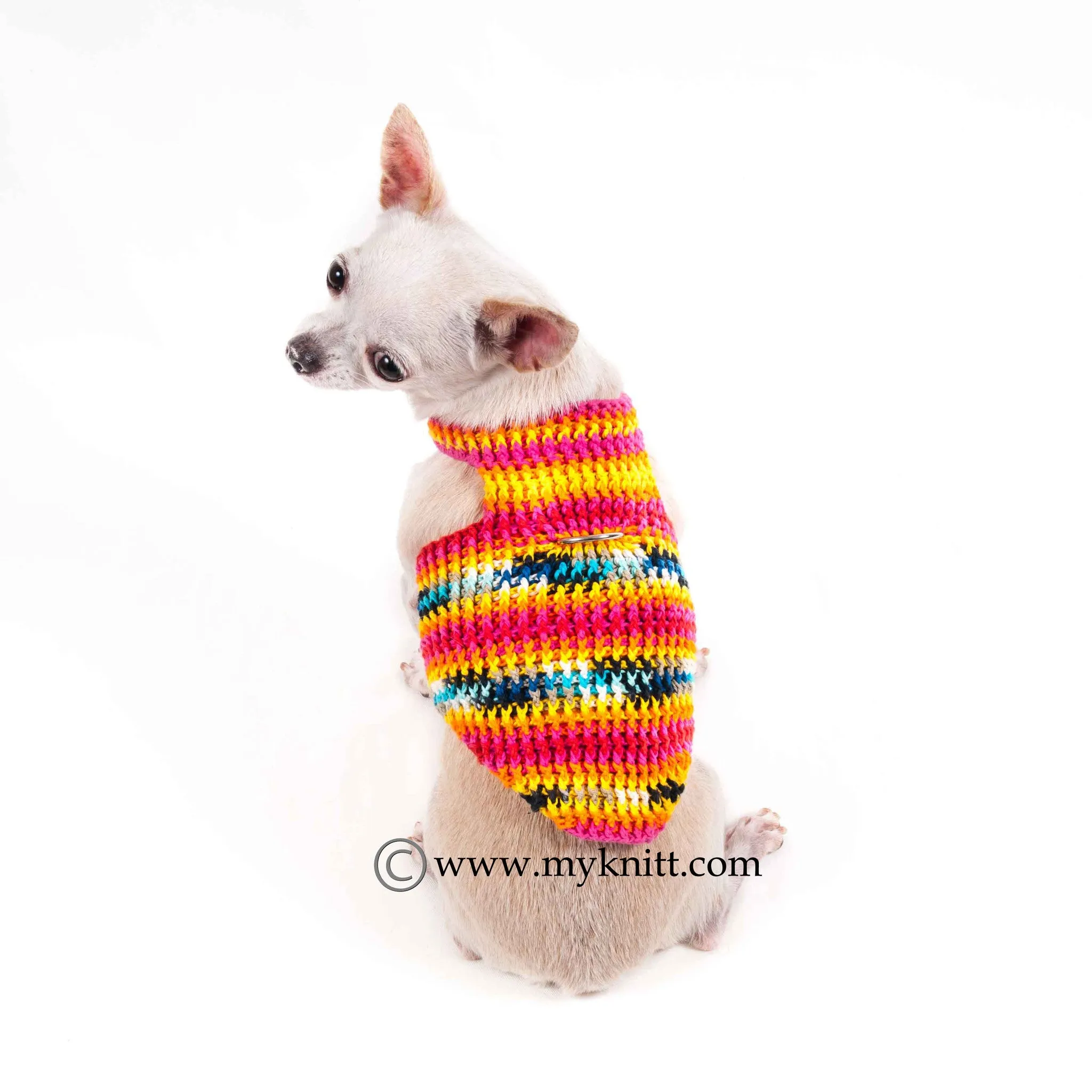 Colorful Cotton Dog Harness Comfortable Choke Free Hand Crochet DH47