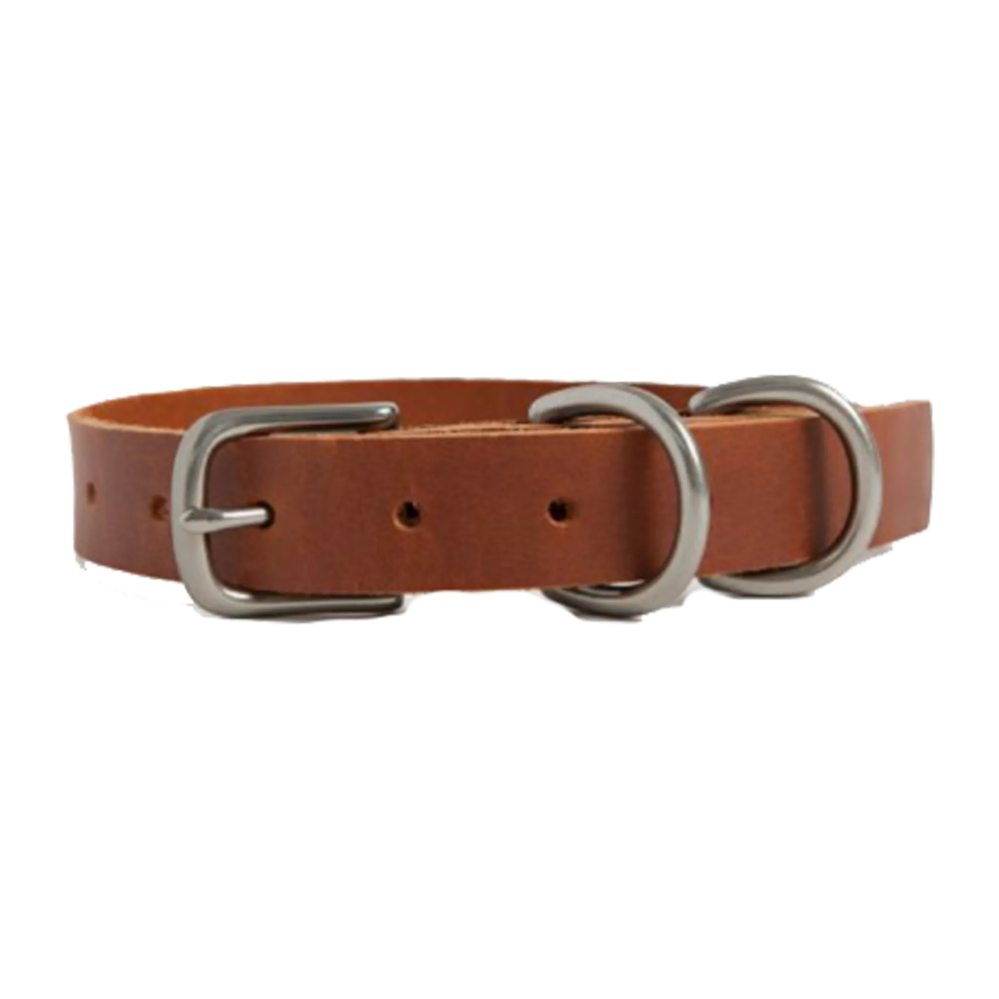 DOG COLLAR SMALL ANTIQUE DOUGLAS COGNAC