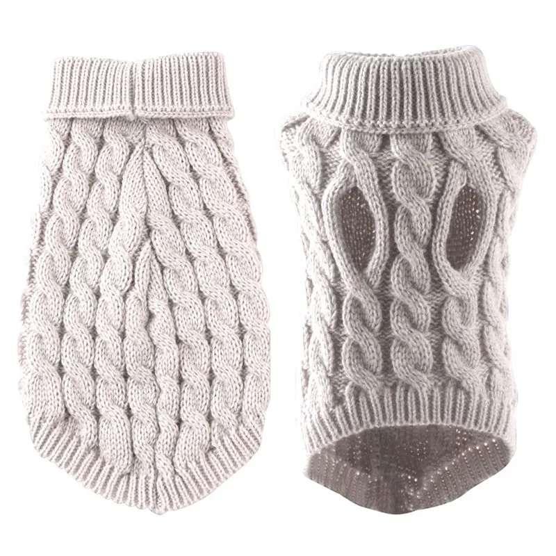 Dog Twist Knit Sweaters Turtleneck Knitted Pet Clothing Puppy Cat Sweater Vest Chihuahua Yorkie Coat Two-legged Clothes