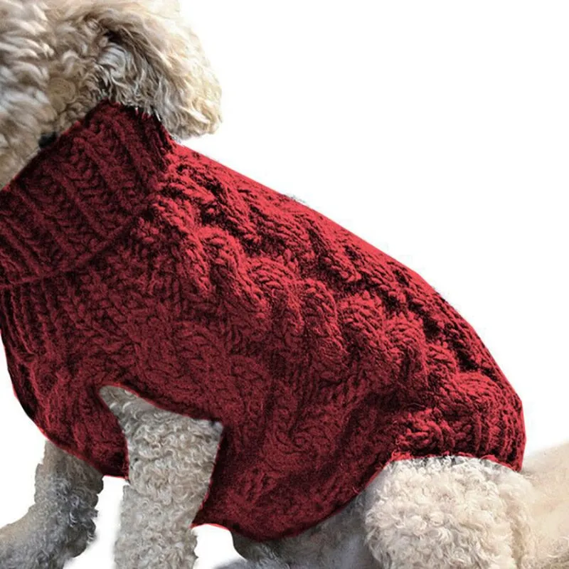 Dog Twist Knit Sweaters Turtleneck Knitted Pet Clothing Puppy Cat Sweater Vest Chihuahua Yorkie Coat Two-legged Clothes