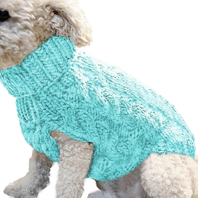 Dog Twist Knit Sweaters Turtleneck Knitted Pet Clothing Puppy Cat Sweater Vest Chihuahua Yorkie Coat Two-legged Clothes