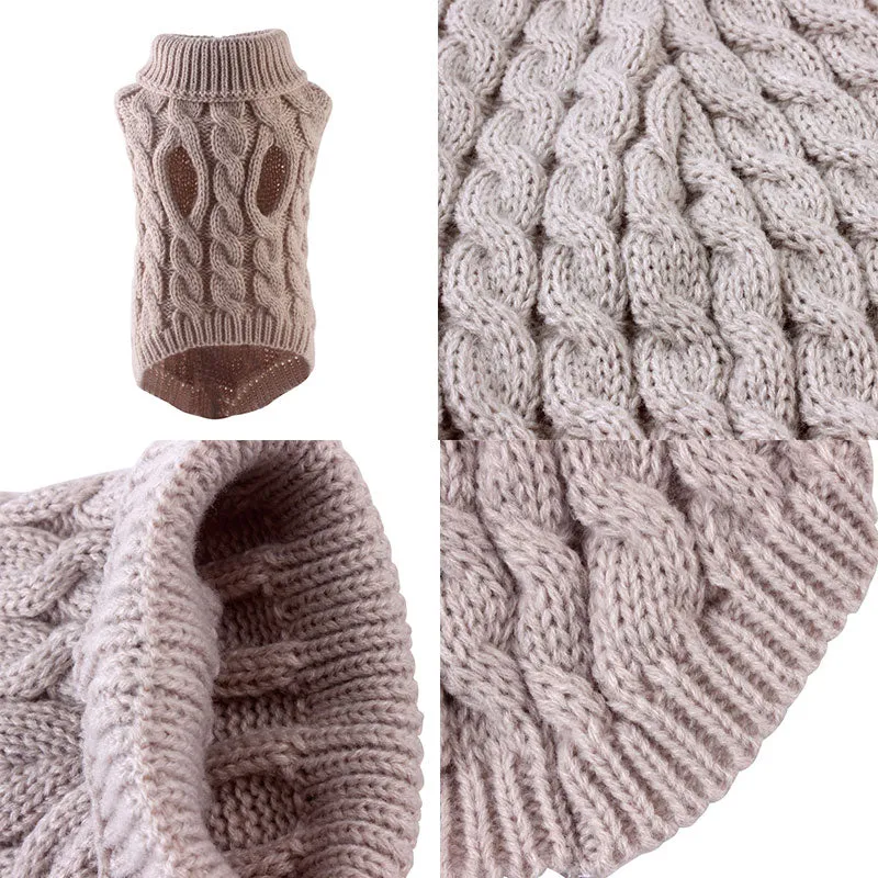 Dog Twist Knit Sweaters Turtleneck Knitted Pet Clothing Puppy Cat Sweater Vest Chihuahua Yorkie Coat Two-legged Clothes