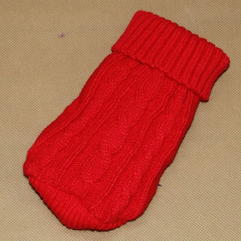 Dog Twist Knit Sweaters Turtleneck Knitted Pet Clothing Puppy Cat Sweater Vest Chihuahua Yorkie Coat Two-legged Clothes