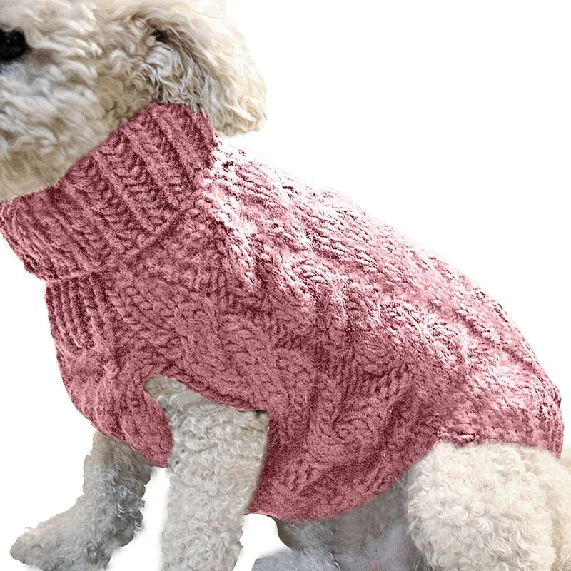 Dog Twist Knit Sweaters Turtleneck Knitted Pet Clothing Puppy Cat Sweater Vest Chihuahua Yorkie Coat Two-legged Clothes