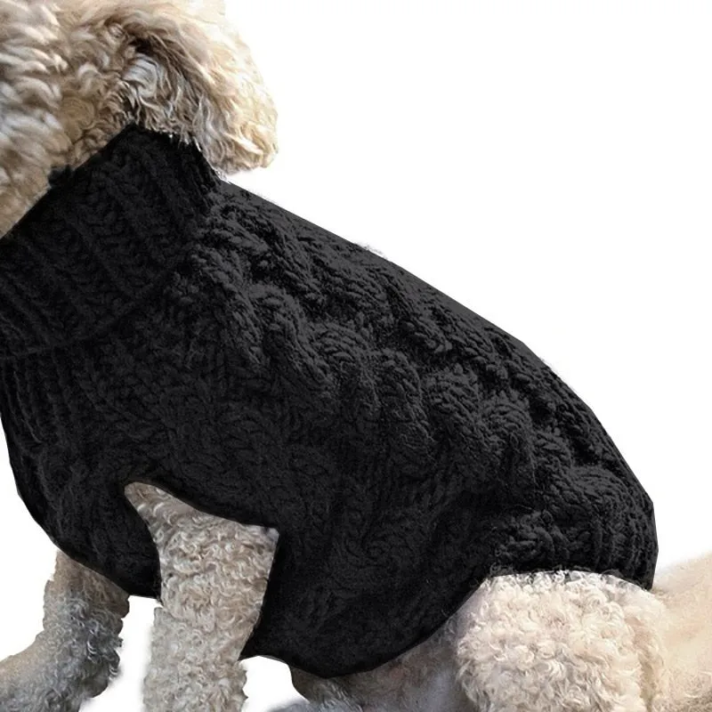 Dog Twist Knit Sweaters Turtleneck Knitted Pet Clothing Puppy Cat Sweater Vest Chihuahua Yorkie Coat Two-legged Clothes