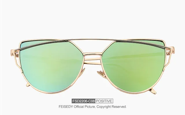 Fashion Vintage Cat Eye Mirror Sunglasses