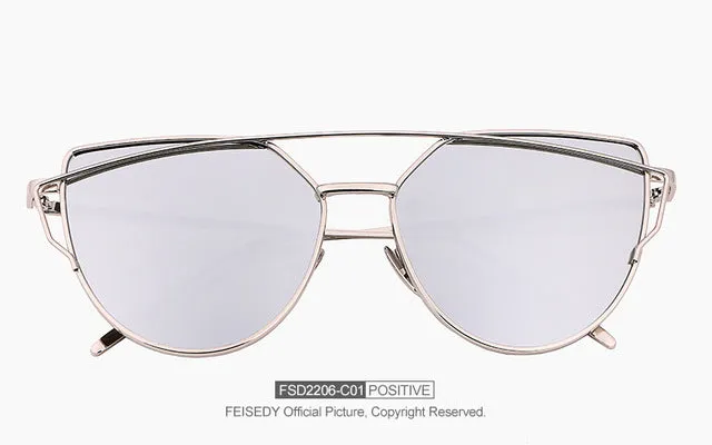 Fashion Vintage Cat Eye Mirror Sunglasses