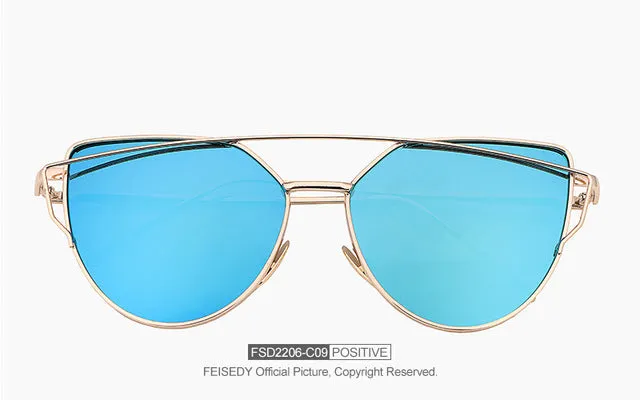 Fashion Vintage Cat Eye Mirror Sunglasses