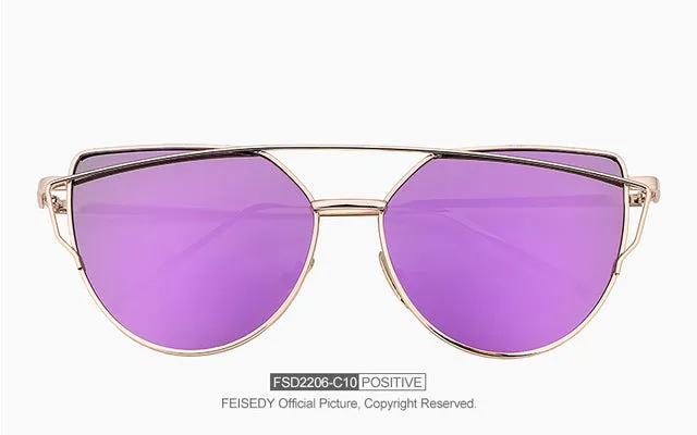 Fashion Vintage Cat Eye Mirror Sunglasses