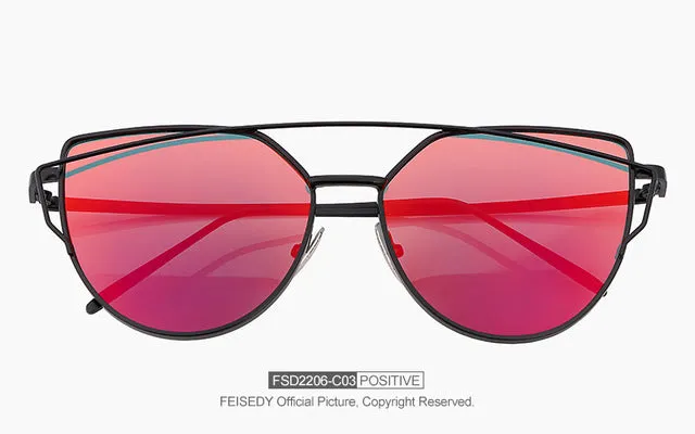 Fashion Vintage Cat Eye Mirror Sunglasses