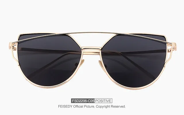 Fashion Vintage Cat Eye Mirror Sunglasses