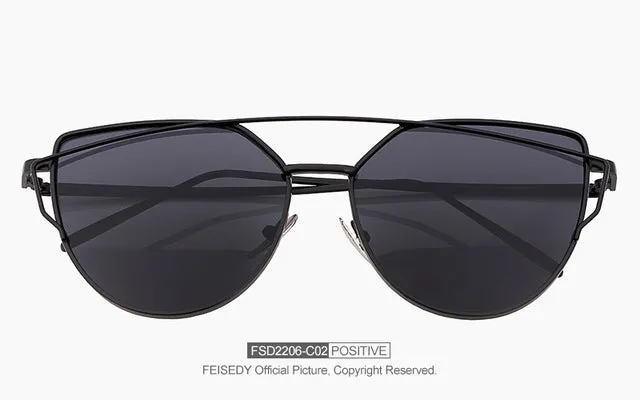 Fashion Vintage Cat Eye Mirror Sunglasses