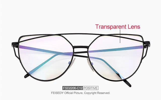 Fashion Vintage Cat Eye Mirror Sunglasses