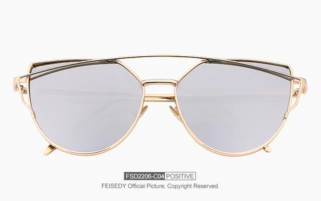 Fashion Vintage Cat Eye Mirror Sunglasses