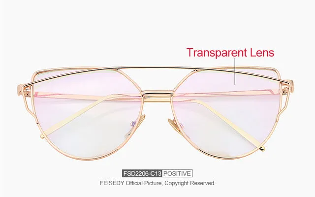 Fashion Vintage Cat Eye Mirror Sunglasses
