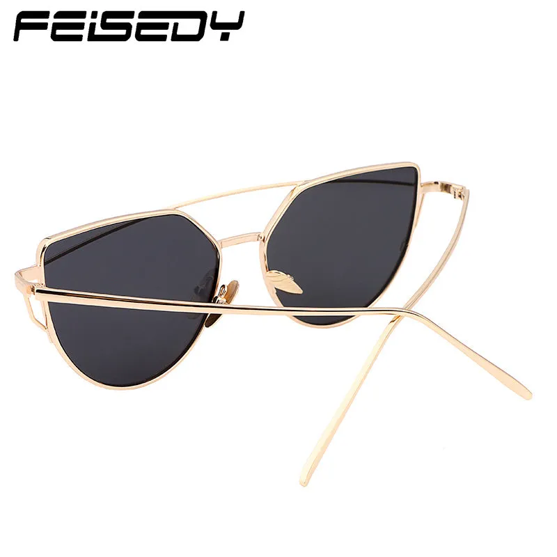 Fashion Vintage Cat Eye Mirror Sunglasses