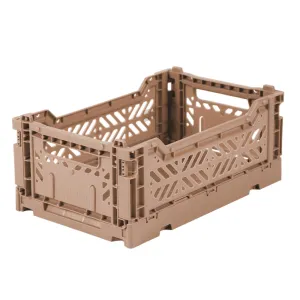 Foldable Crates Small - Warm Taupe
