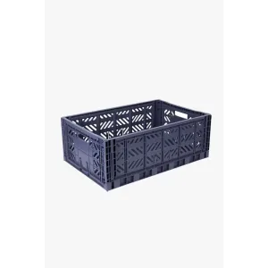 Foldable Storage Bins, Plastic Crate for Storage, Collapsible Crate, Utility Stackable Box Large Cobalt Blue