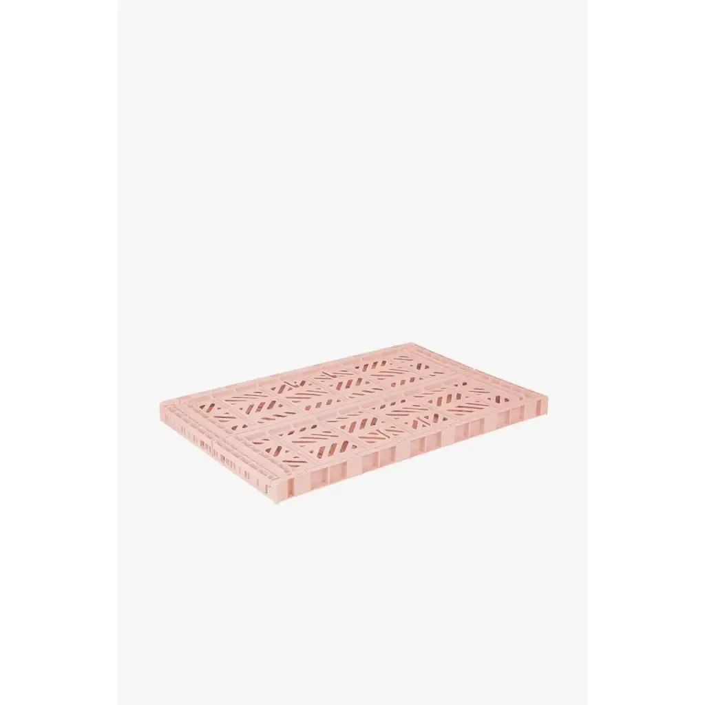 Foldable Storage Bins, Plastic Crate for Storage, Collapsible Crate, Utility Stackable Box Large Milk Tea