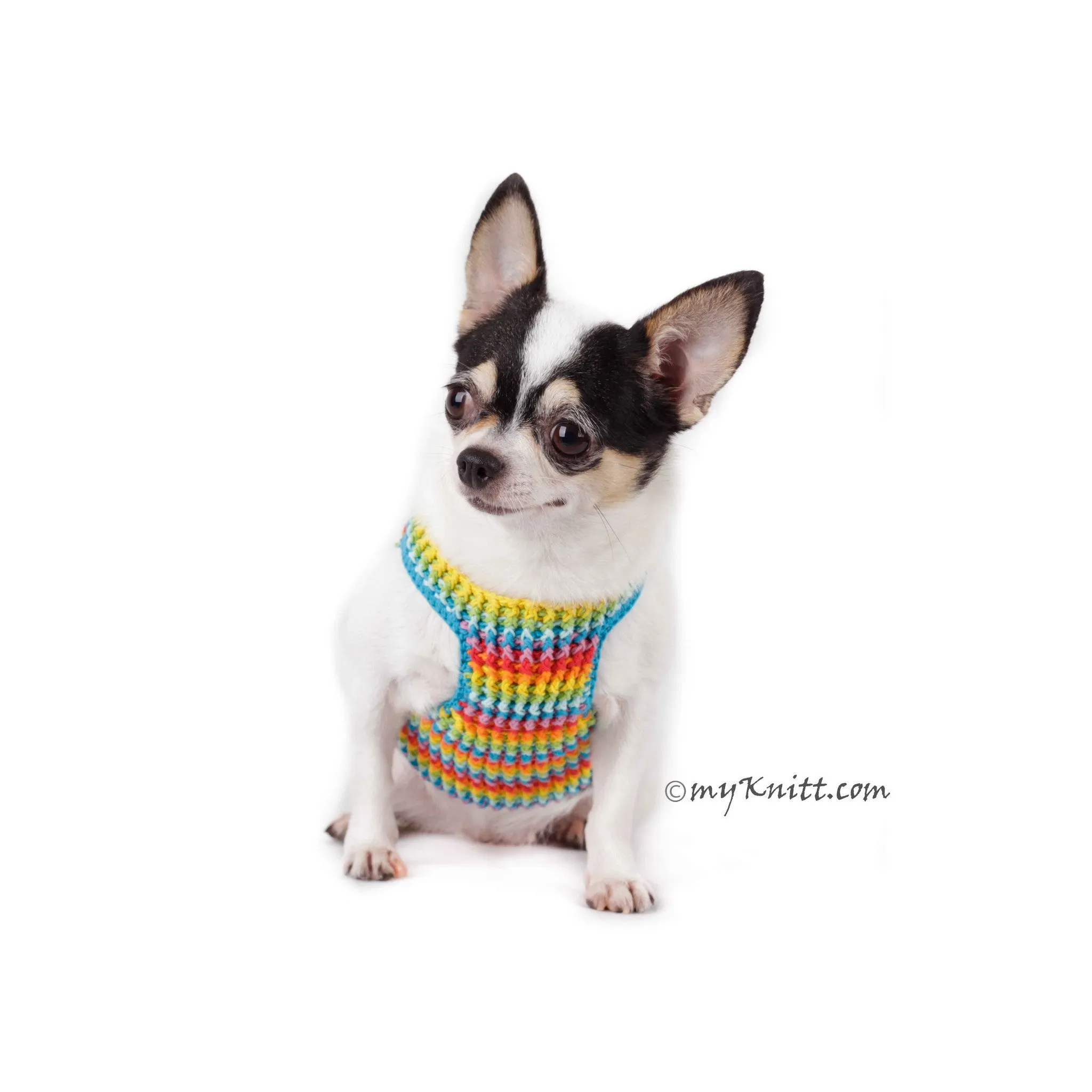 Fun Colorful Rainbow Dog Harness Velcro DH60