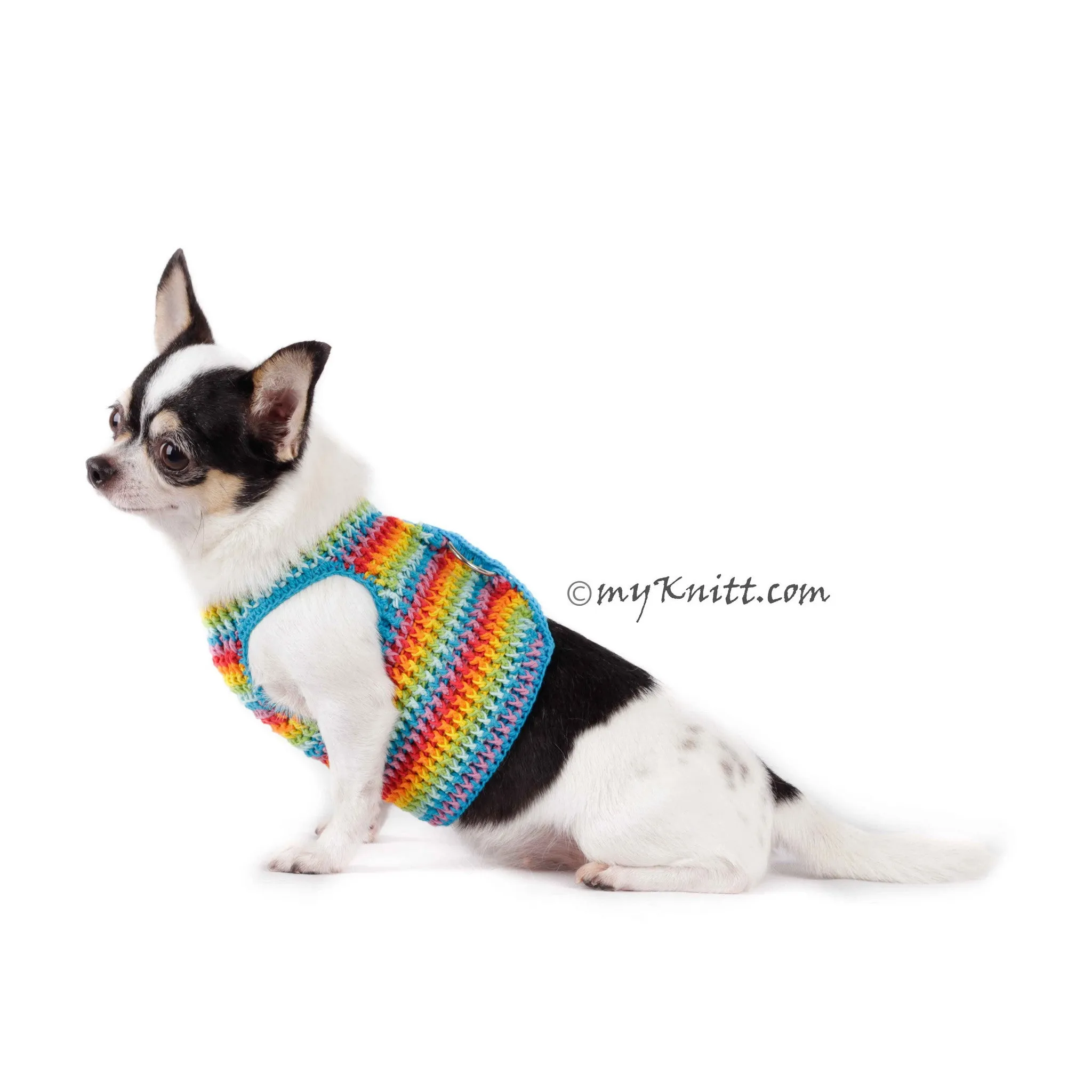 Fun Colorful Rainbow Dog Harness Velcro DH60
