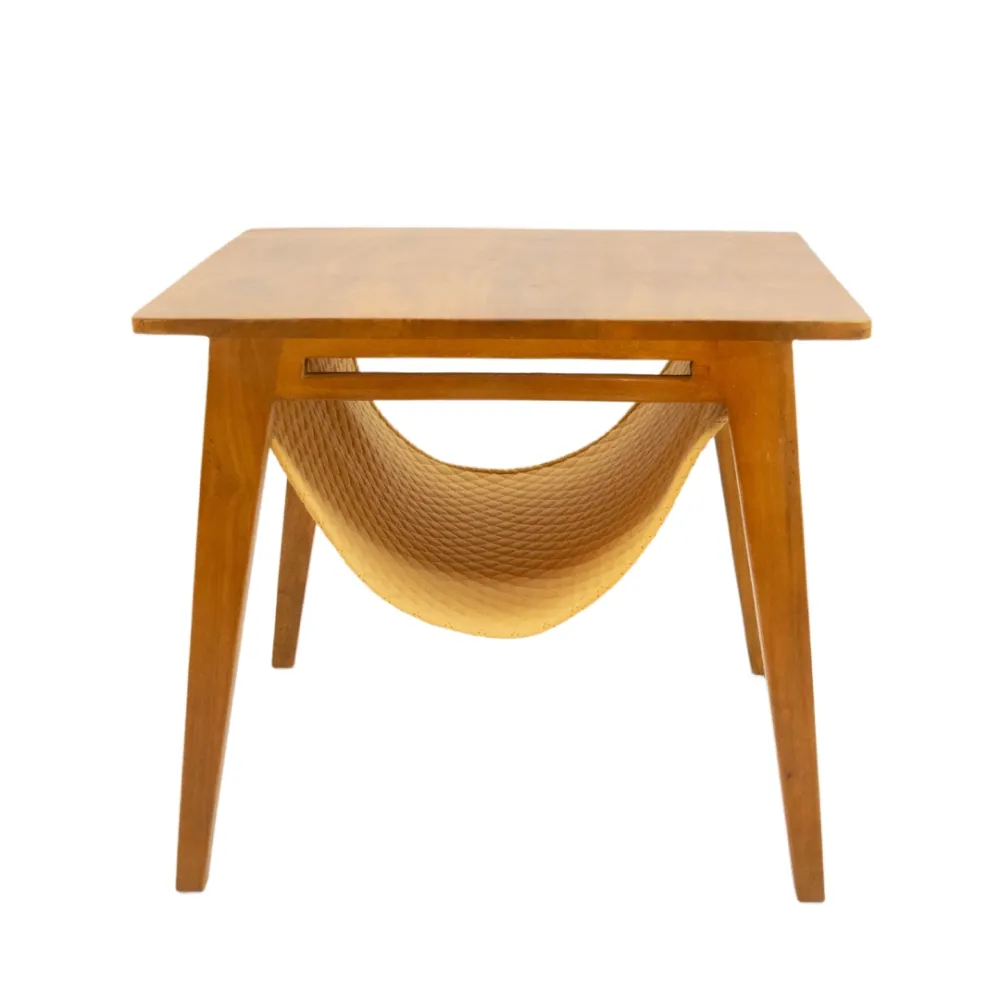 FurryLiving Lola Side Table with Perch Fabric for Cats (Honey)
