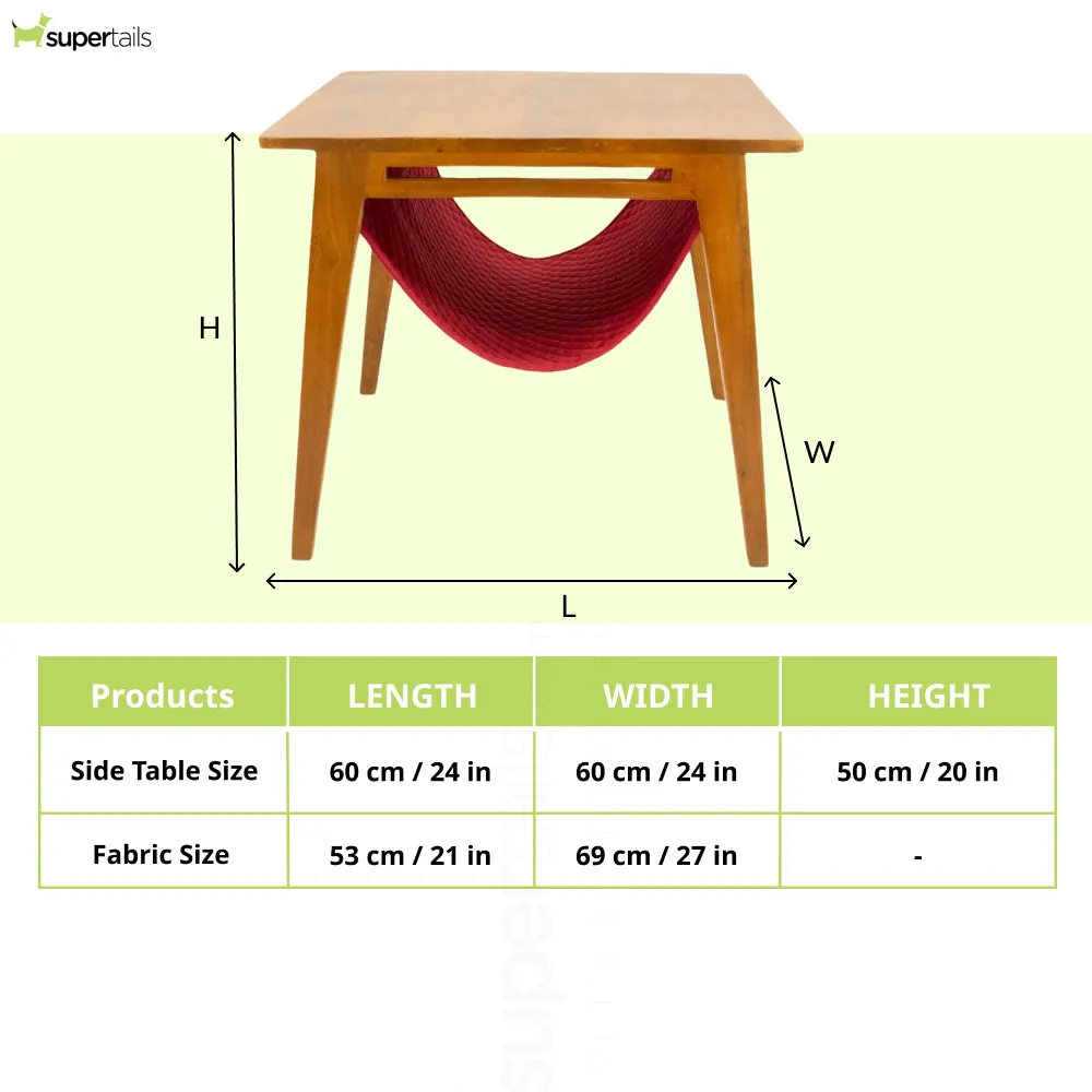FurryLiving Lola Side Table with Perch Fabric for Cats (Honey)