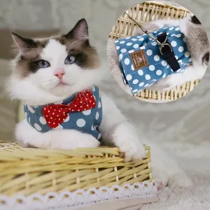 Gentleman Style Cat Harness with Leash