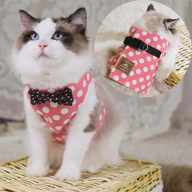 Gentleman Style Cat Harness with Leash