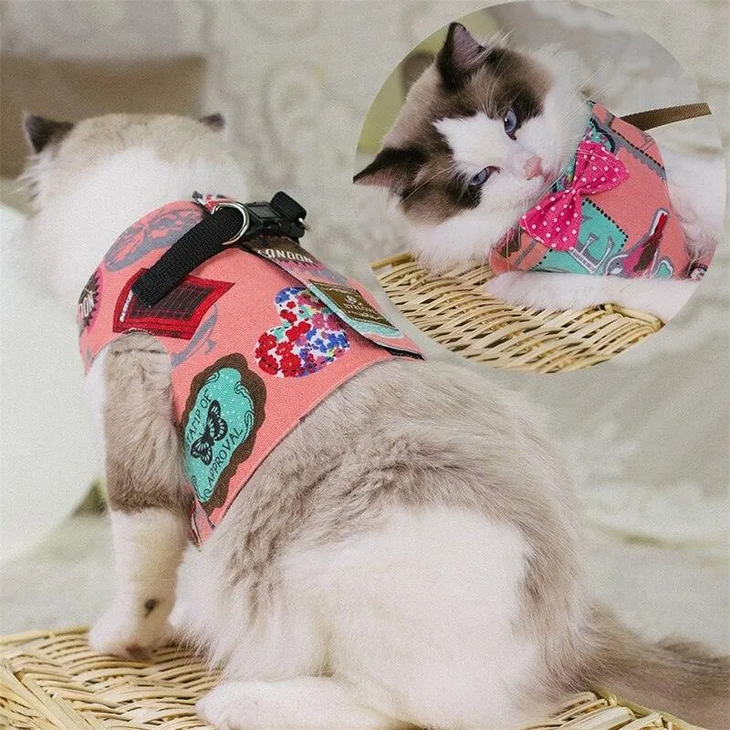 Gentleman Style Cat Harness with Leash