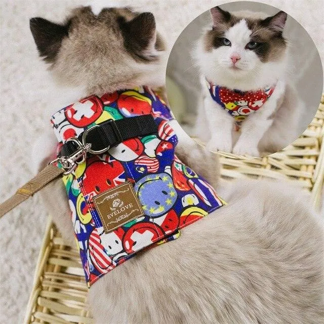 Gentleman Style Cat Harness with Leash
