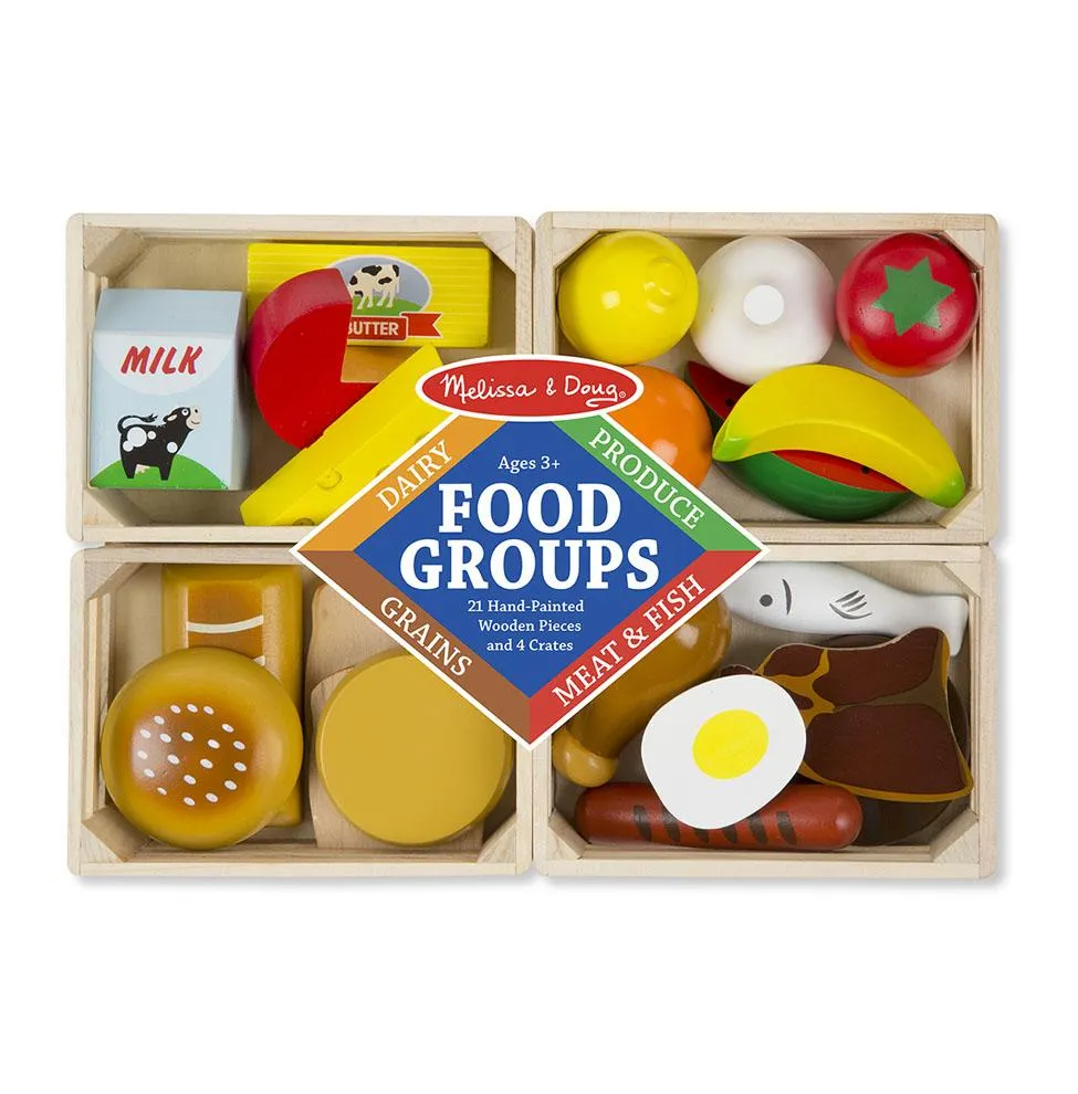 Melissa & Doug Food Groups-Wooden Play Food