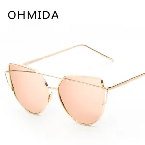 New Fashion Cat Eye Twin-Beam Mirror Lens Sunglasses