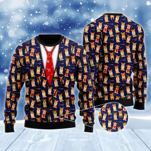 Seamless Christmas Pattern Corgis Ugly Sweater