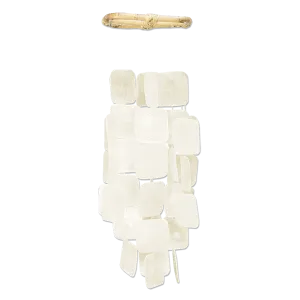 Small Square Capiz Chime - White