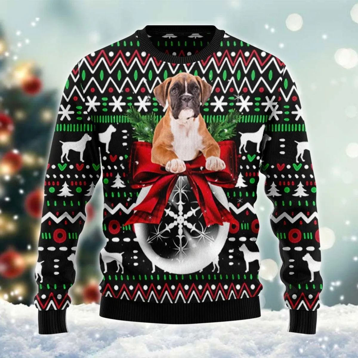 The Boxer Puppy Xmas Ugly Sweater